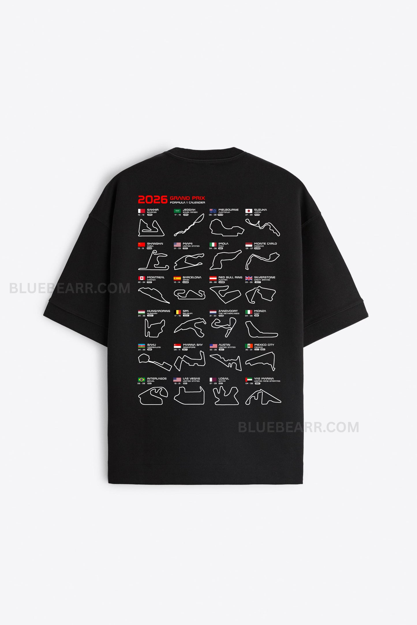 Formula1 2026 Race Course (Oversized tshirt)